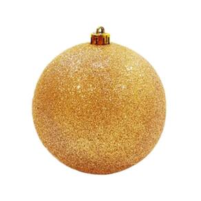 Bola De Natal Glitter Ouro Grande - 20cm