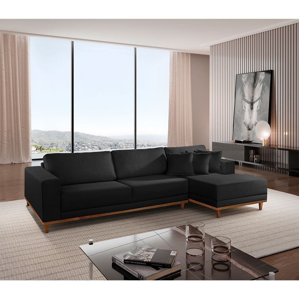 Sofá Cronos 03 Metros Chaise Lado Direito Meu Sofá Online