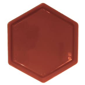 Bandeja Sextavada De Plástico Laranja 18cm X 20,5cm