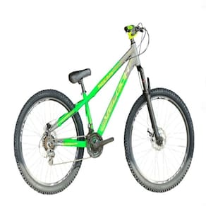 Bicicleta Aro 26 Velooh Attack Freeride 21v Aero Câmbios Importados Verde Com Cinza