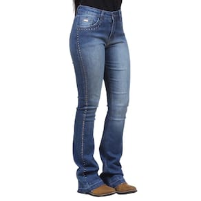 Calça Jeans Vaqueiros Feminina Flare com Tachas 36834