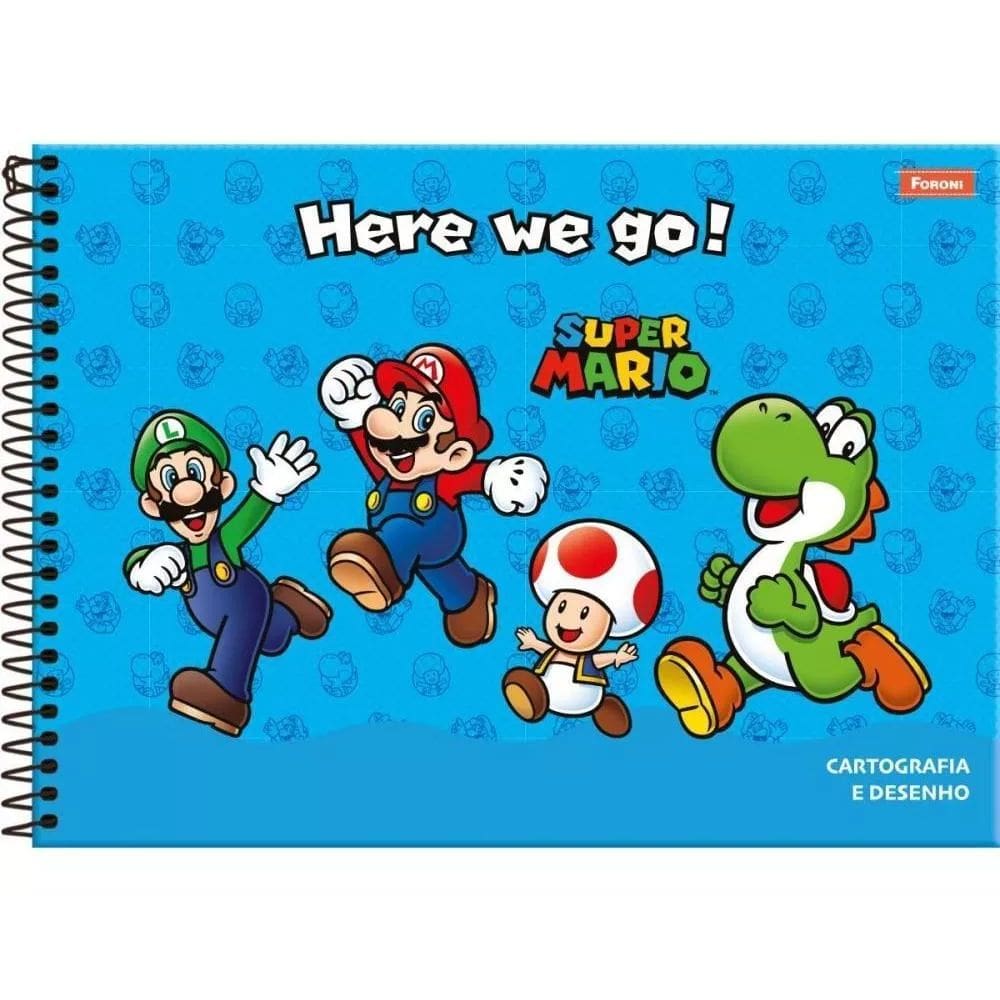 Caderno Desenho 80 Folhas Super Mario Foroni 60945