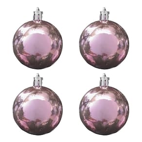 Bola De Natal Rose Metalizada 5cm - 4 Unidades