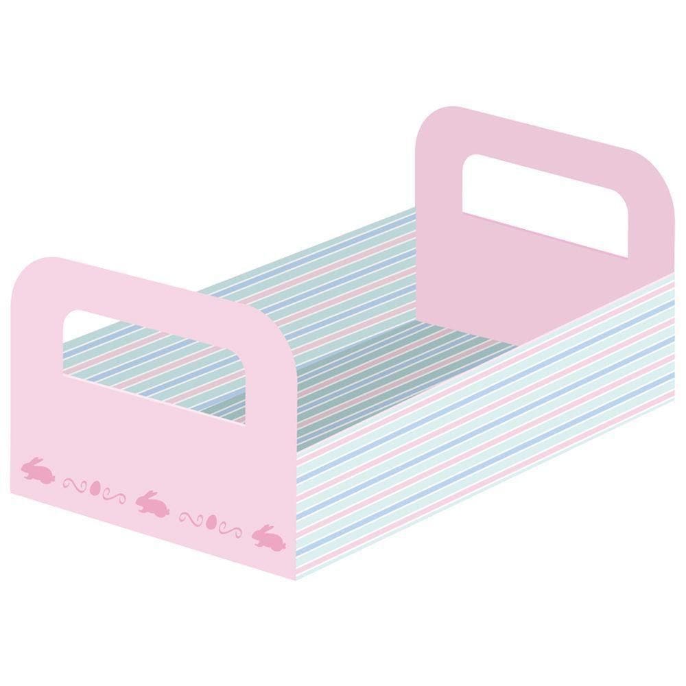 Cesta De Papel Páscoa Candy Rosa 19cm X 13cm X 5cm