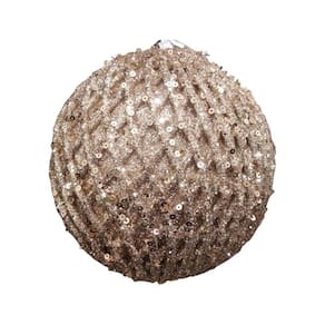 Bola De Natal Losango Ouro Com Glitter 15cm - 1 Unidade