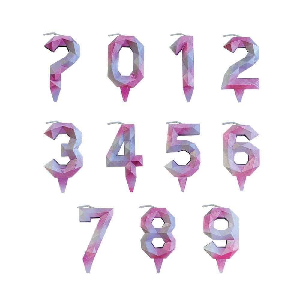 Vela De Aniversário Diamante Prata E Rosa Modelo 2