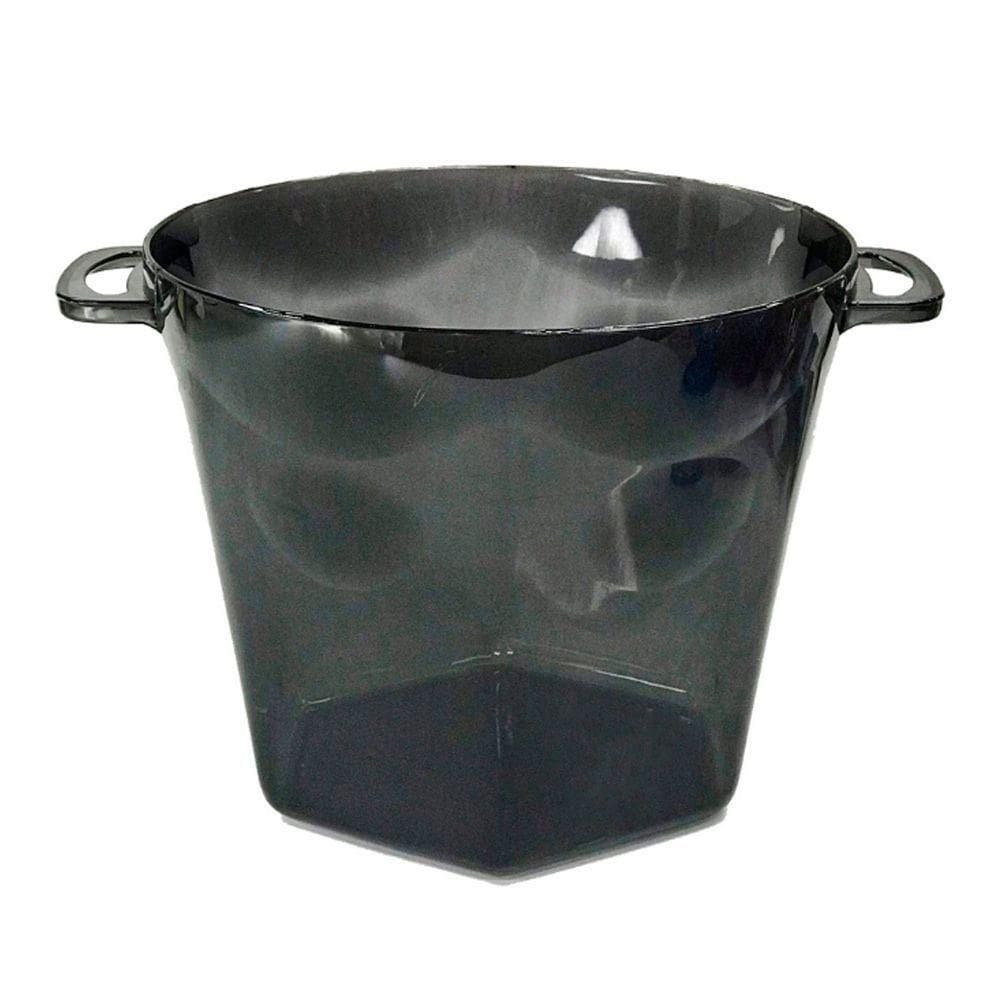 Balde De Gelo Acrílico Fumê Cristal - 4250ml