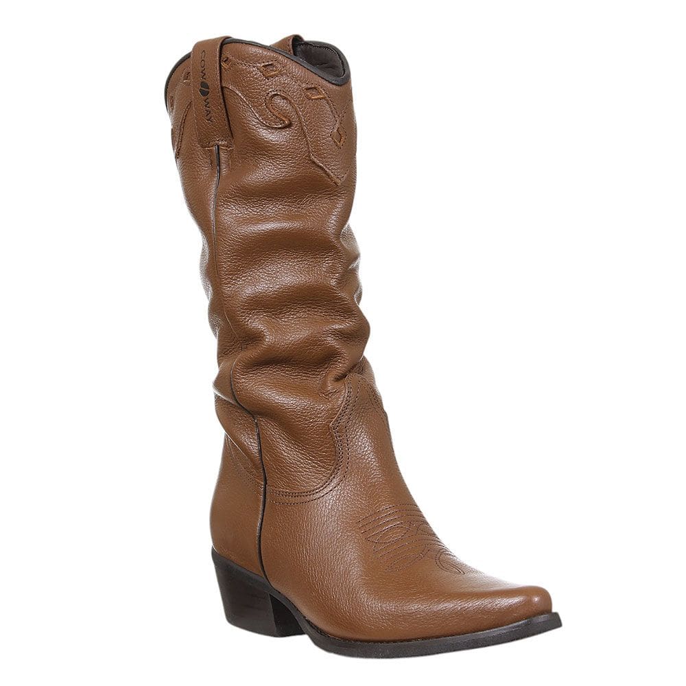Bota Feminina Bico Fino Marrom Cow Way 37899