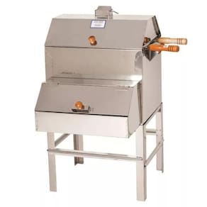 Churrasqueira Inox Apartamento Sem Fumaça Portátil 1 Grelha 2 Espetos 50x41x84