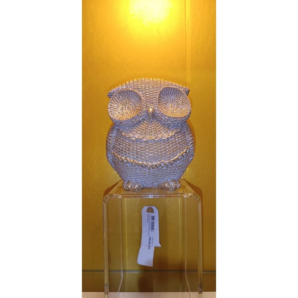 Enfeite Animal Coruja De Resina Decorativo 20Cm