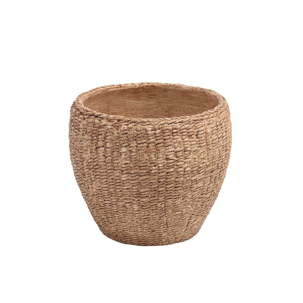 Vaso Decorativo Tramado em Cimento Marrom 15cm CS0011 BTC