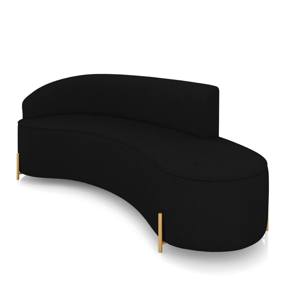 Sofá 4 Lugares Orgânico 220cm Pé Dourado Morgan Linho D03 - D`Rossi