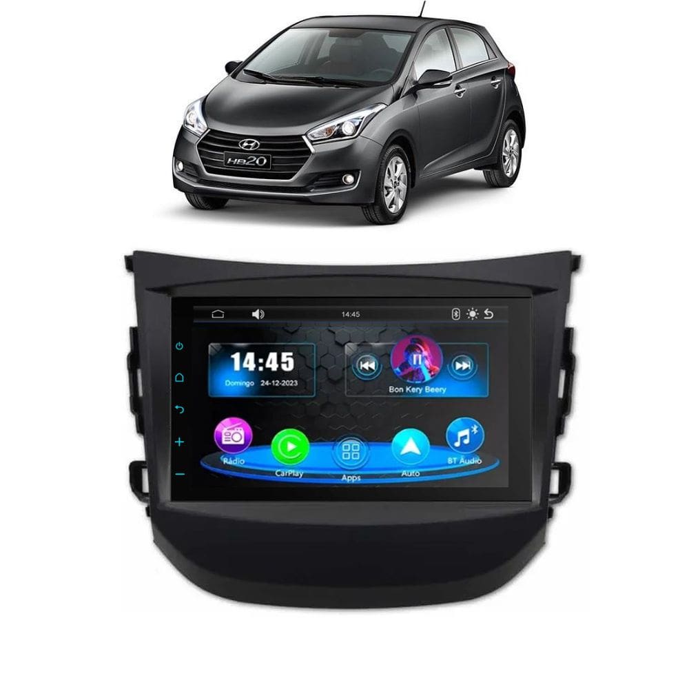 Kit Multimídia HB20 HB20S 2012 / 2019 7 Pol Carplay Androidauto Connectmedia Cm7 Faaftech