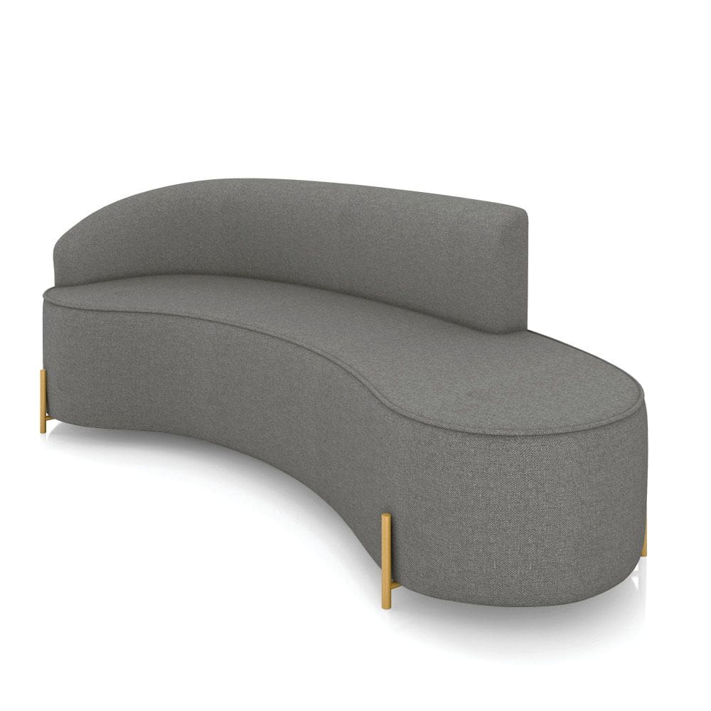 Sofá 4 Lugares Orgânico 220cm Pé Dourado Morgan Linho Grafite D03 - D`Rossi