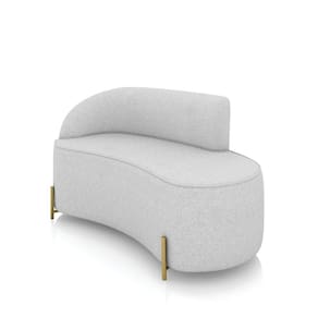 Sofá 2 Lugares Orgânico 140cm Pé Dourado Morgan Linho Cinza D03 - D`Rossi