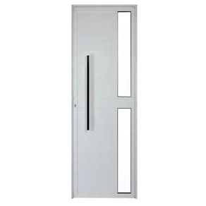 Porta Lambril c/friso 2,10x70 lado DIREITO L-25 no alumínio branco c/puxador redondo