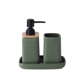 Kit 3 Peças para Banheiro em Cerâmica Verde CQ0011 BTC