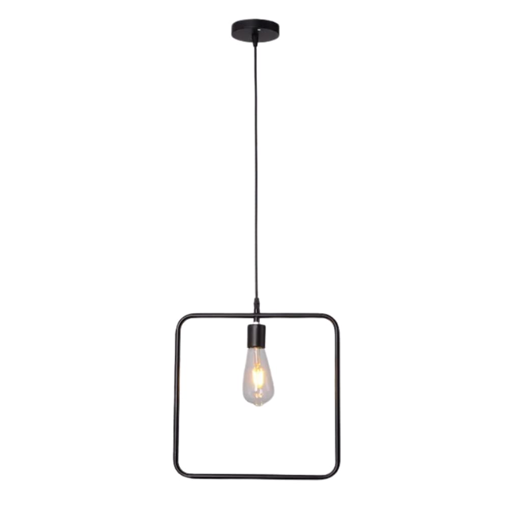 Pendente Quadrado em Aço LT-860-403 E27*1 Bivolt Preto