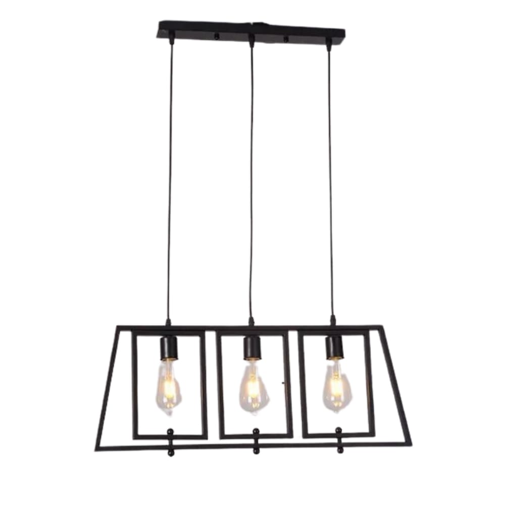 Pendente Três Lâmpadas em Aço LT-860-4013 E27*3 Bivolt Preto