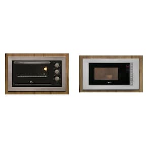 Conjunto de Embutir Fischer com Micro-ondas 25L + Forno Elétrico 48L Fit Line 127v Inox