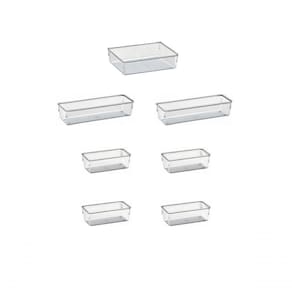 7 Organizadores Multiuso Modular Gavetas Acrílico Cristal