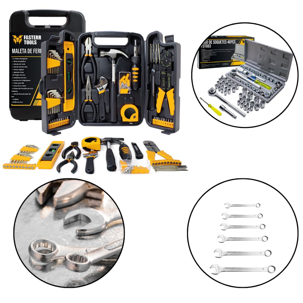 Kit de Ferramentas com 175 pcs Jogo de Soquete e Jogo de Chave Combinada