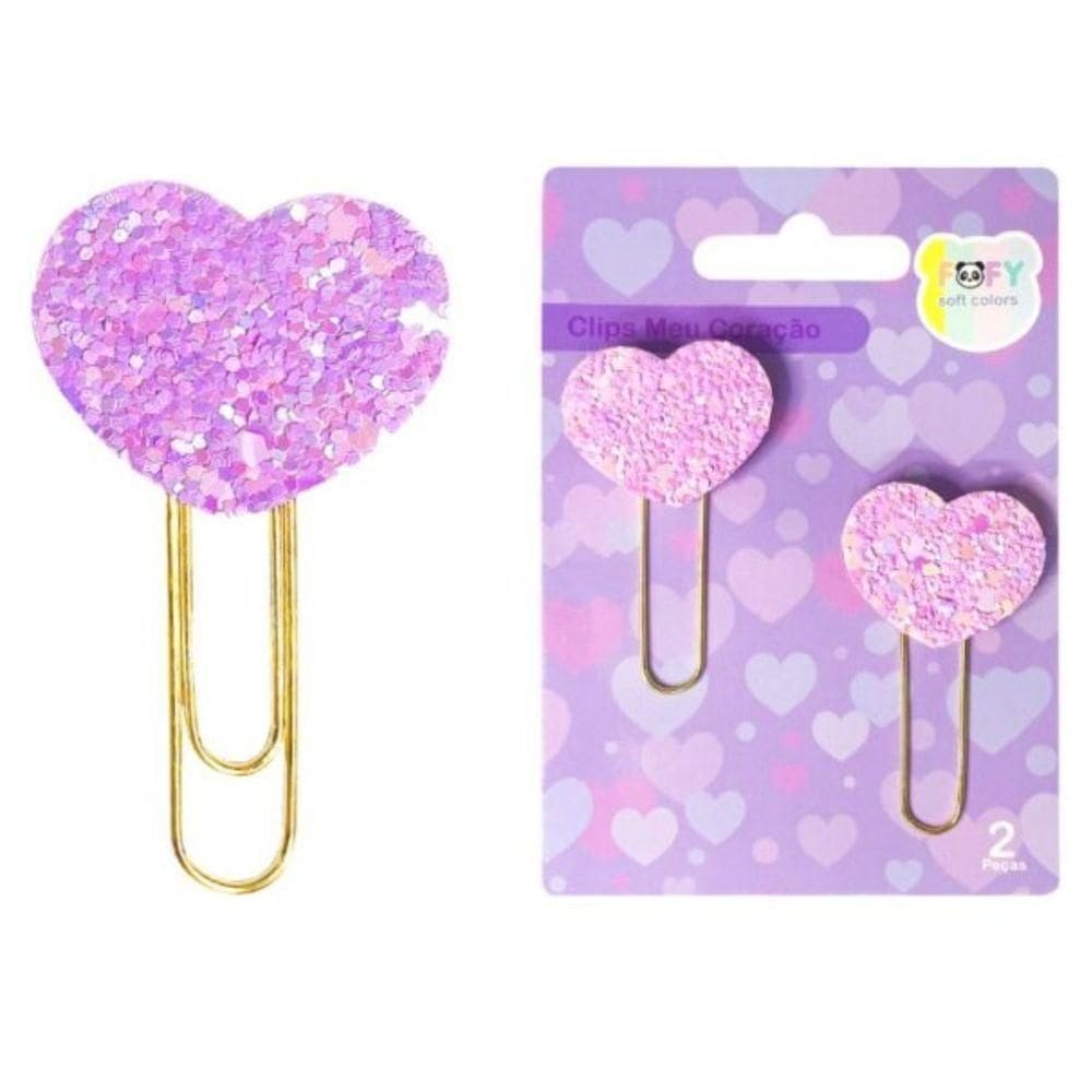 Clips Meu Coração Lilás Com 2 Unidades Papalaria Fofa - Fofy