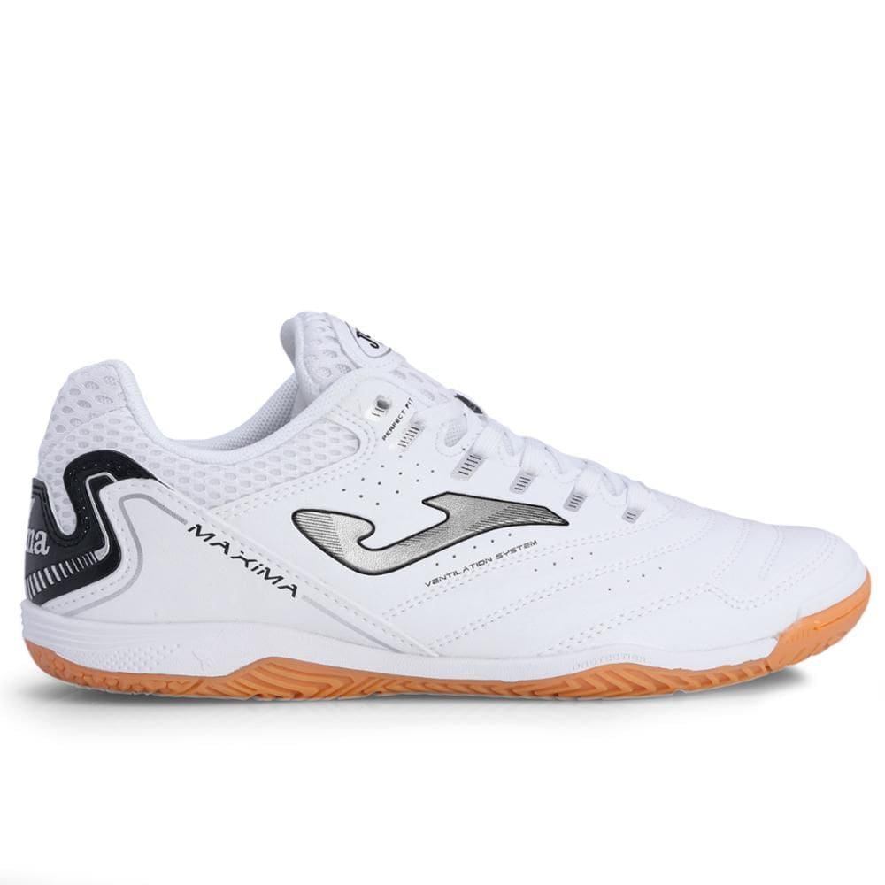 Chuteira Joma Futsal Maxima Branca e Prata