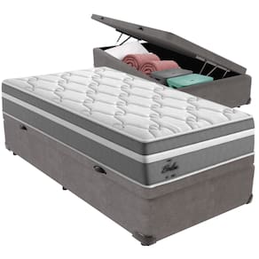 Cama Box Baú e Colchão Berlim Molas Ensacadas Solteiro Probel