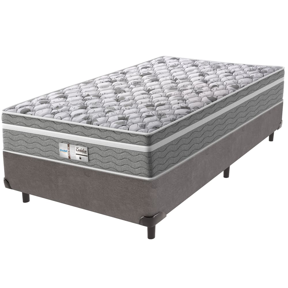 Cama Box e Colchão Evolution Molas Ensacadas Solteiro Probel