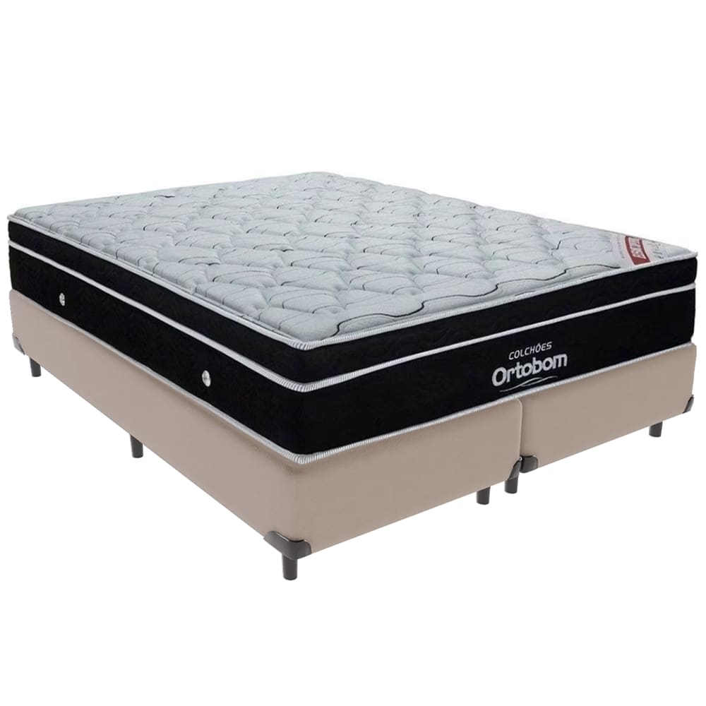 Cama Box e Colchão Elegant Molas Ensacadas Queen Ortobom