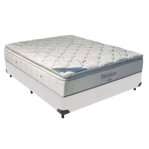 Cama Box Branco e Colchão Freedom Molas Ensacadas Casal Ortobom