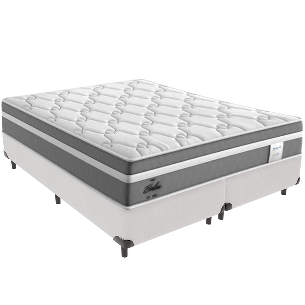 Cama Box Branco e Colchão Berlim Molas Ensacadas Queen Probel