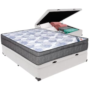 ISO Super Viúvo Euro Pillow e Molas Base Baú Branco 128