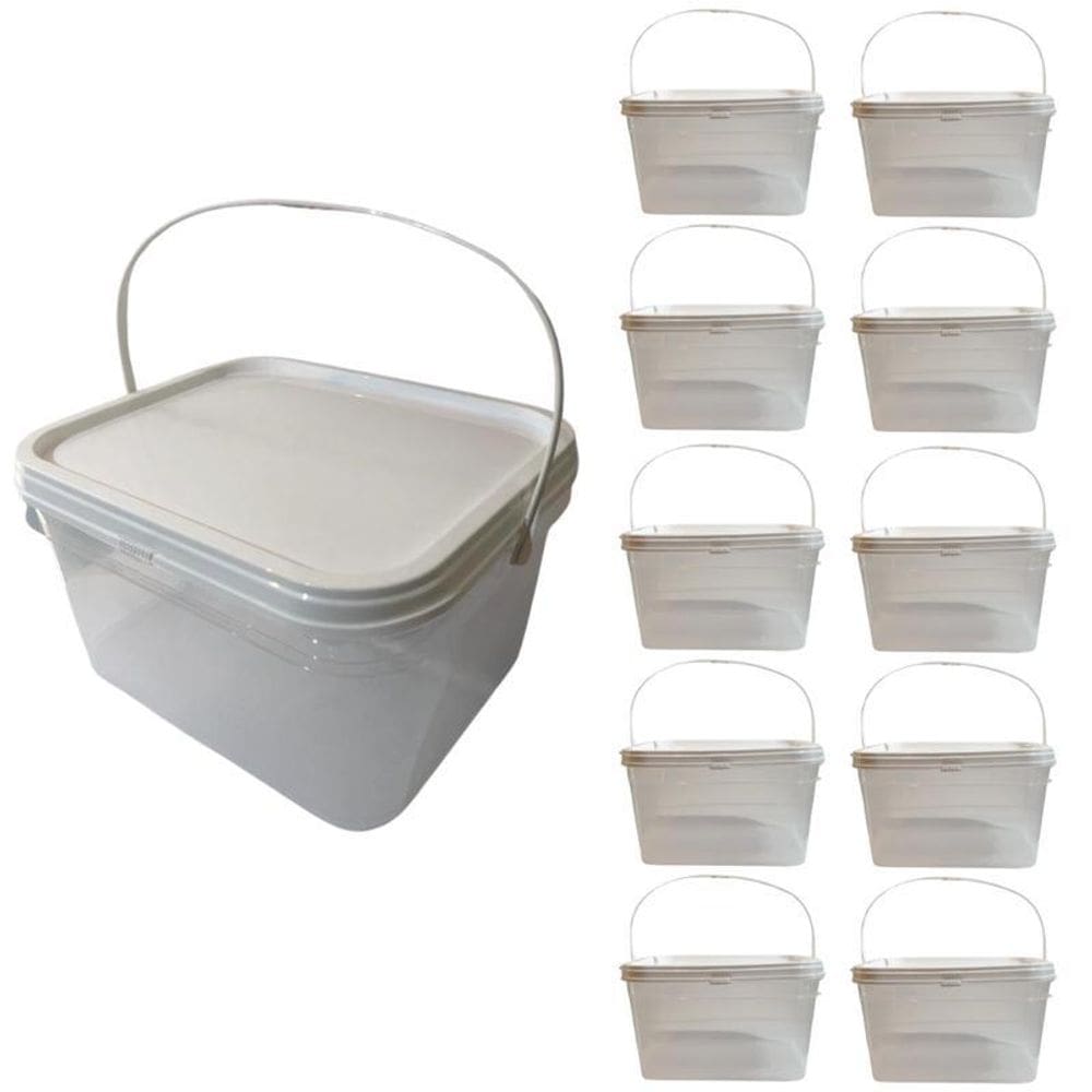 Balde Para Tinta Guache 2.4L Transparente-Kit 10 Pçs