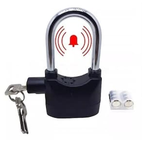 Cadeado Com Alarme Sonoro Sirene Anti-Furto Bateria Reserva
