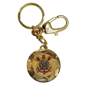 Chaveiro Corinthians Metal Bola Ouro Com Mosquetão Oficial