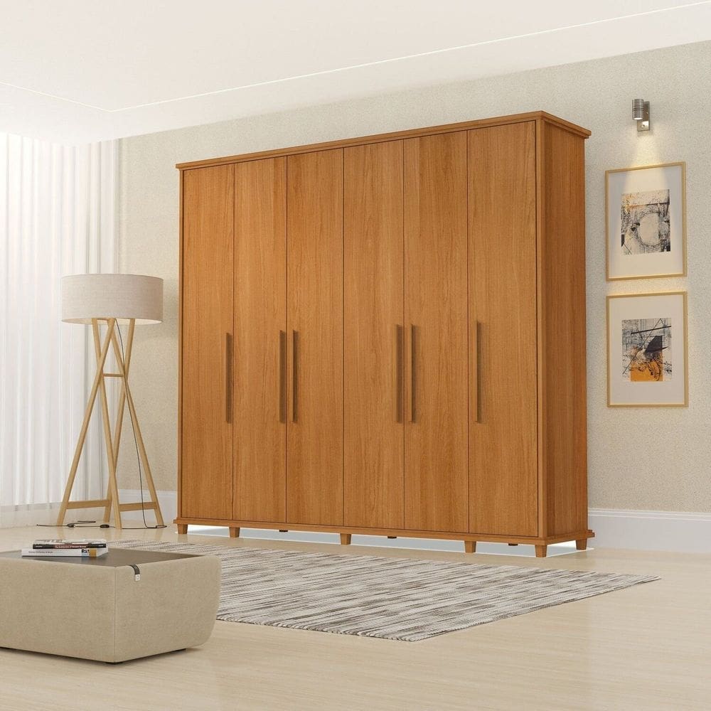 Guarda-roupa Casal 6 Portas e 6 Gavetas Pratic Freijó