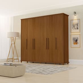 Guarda-roupa Casal 6 Portas e 6 Gavetas Pratic Nogueira
