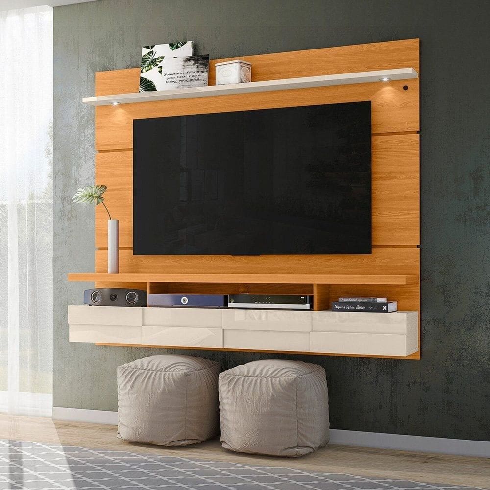 Painel para Tv até 60 Polegadas 2 Portas 180cm Lana Cinamomo/Off White