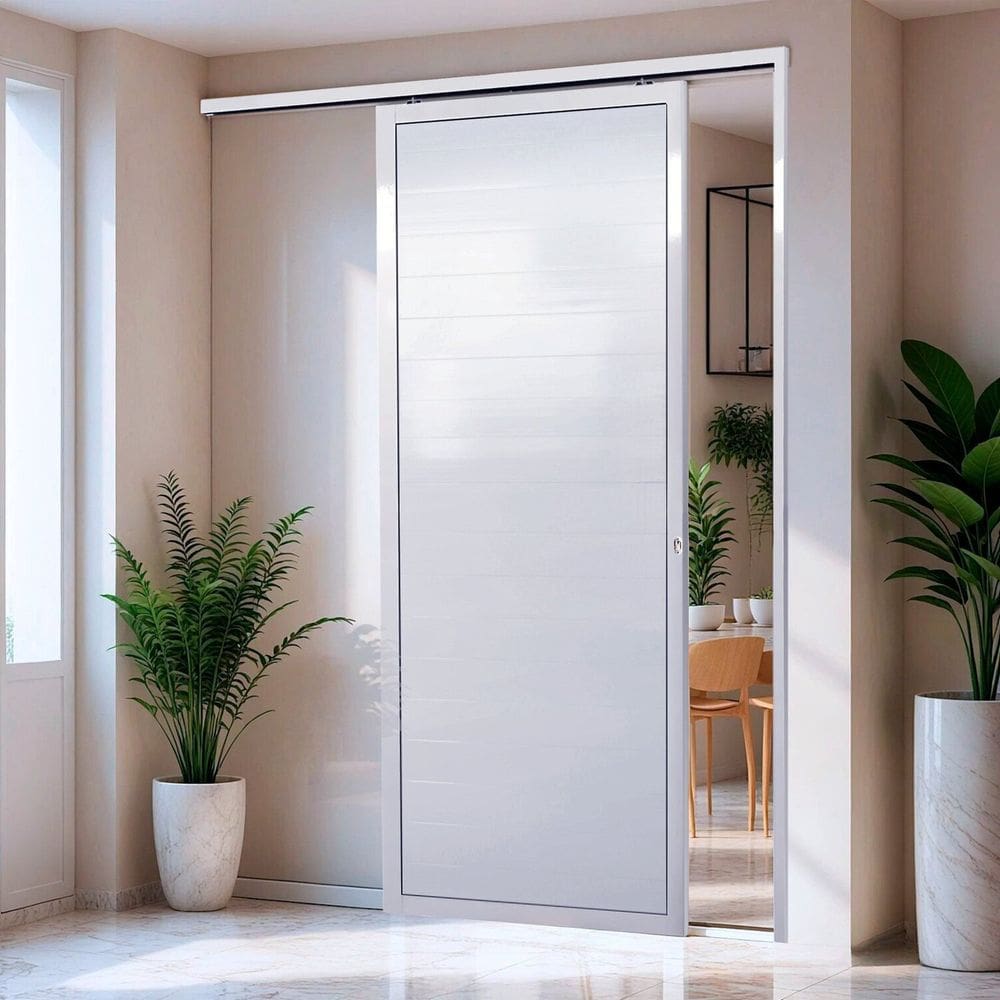 Porta de Correr Suspensa 210cm X 80cm Lambril Esq L.25 Brimak Branco