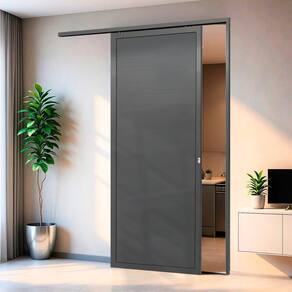 Porta de Correr Suspensa 210x90cm Lambril Dir L.25 Cinza
