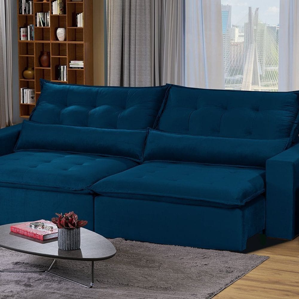 Sofá Modular Bahia 4 Lugares 230 cm com Molas Retrátil e Reclinável
