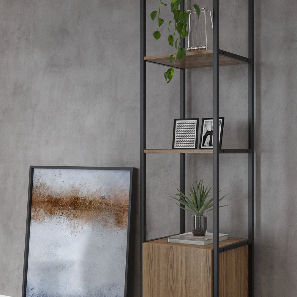 Estante Decorativa Voss 0.40 Porta Freijo/ Preto