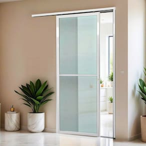 Porta de Correr Suspensa 210x70cm Vidro Dir L.25 Branco