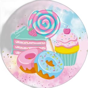 Painel Redondo 3D Sublimado Confeitaria Doces Frd-5060
