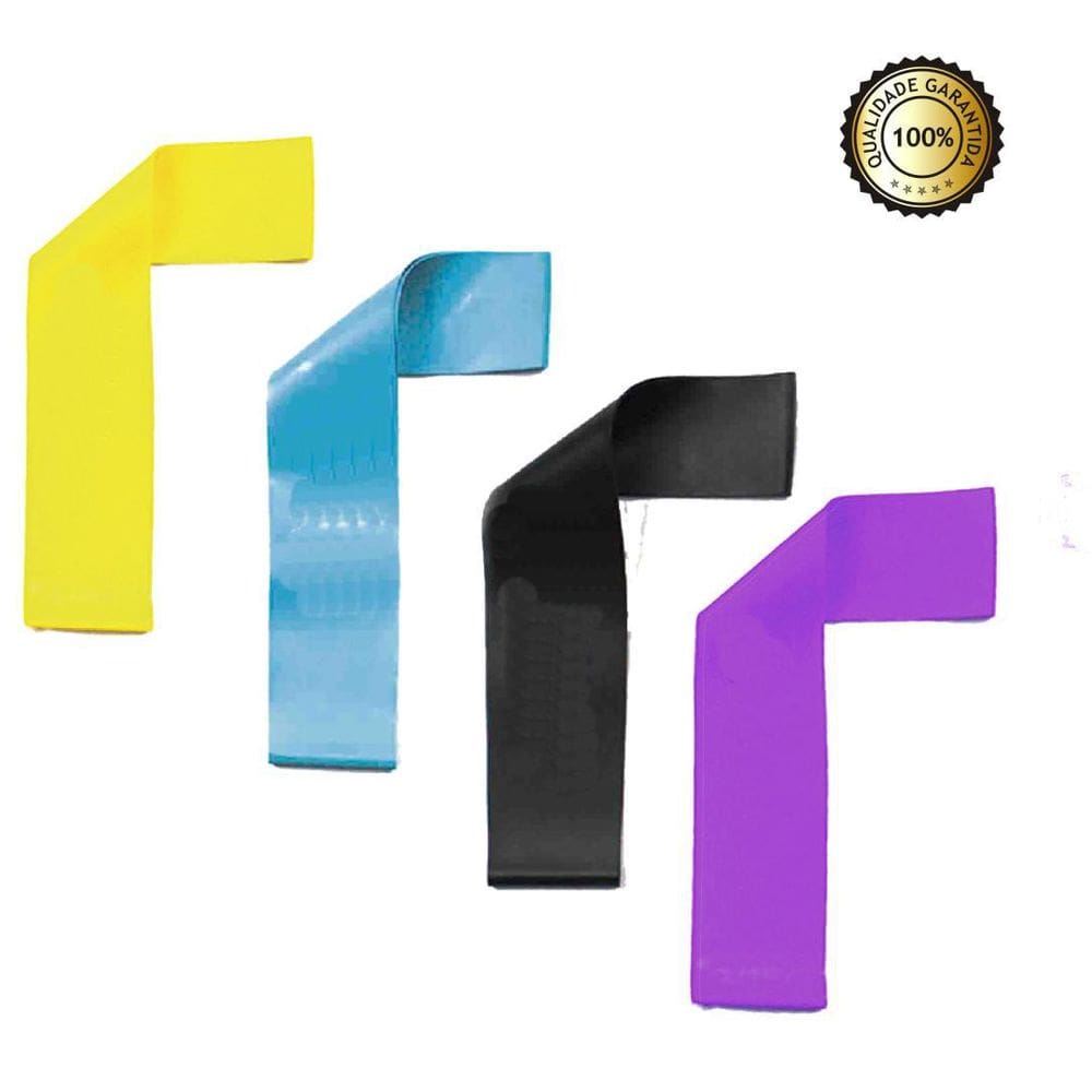 Kit Com 4 Mini Fita Band Faixas Elásticas Circulares