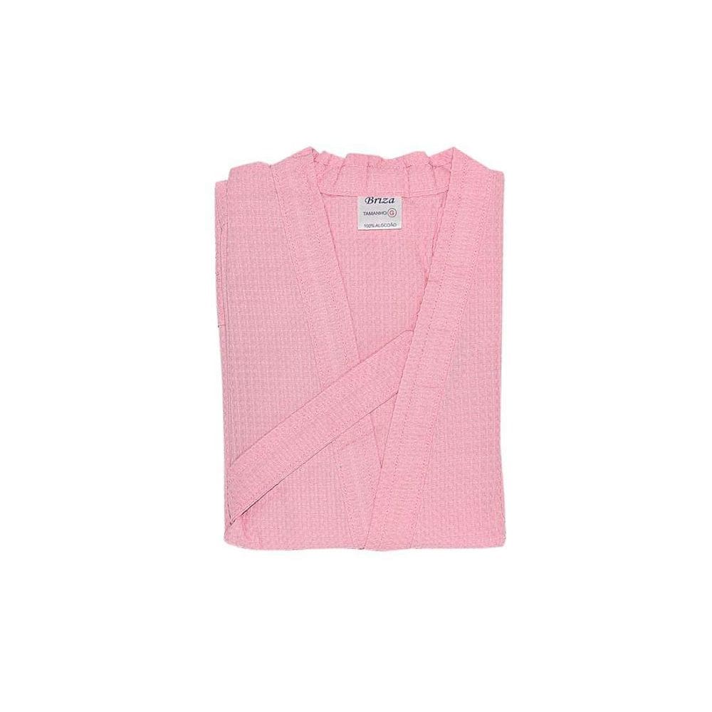 Roupão Piquê Adulto 100% Algodão Briza Rosa 5008 Tamanho M