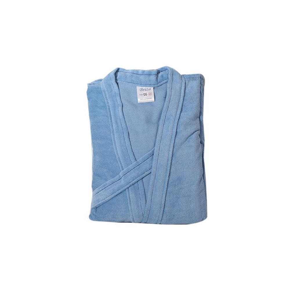 Roupão Veludo Plus Size Briza Azul 3008 Tamanho Gggg