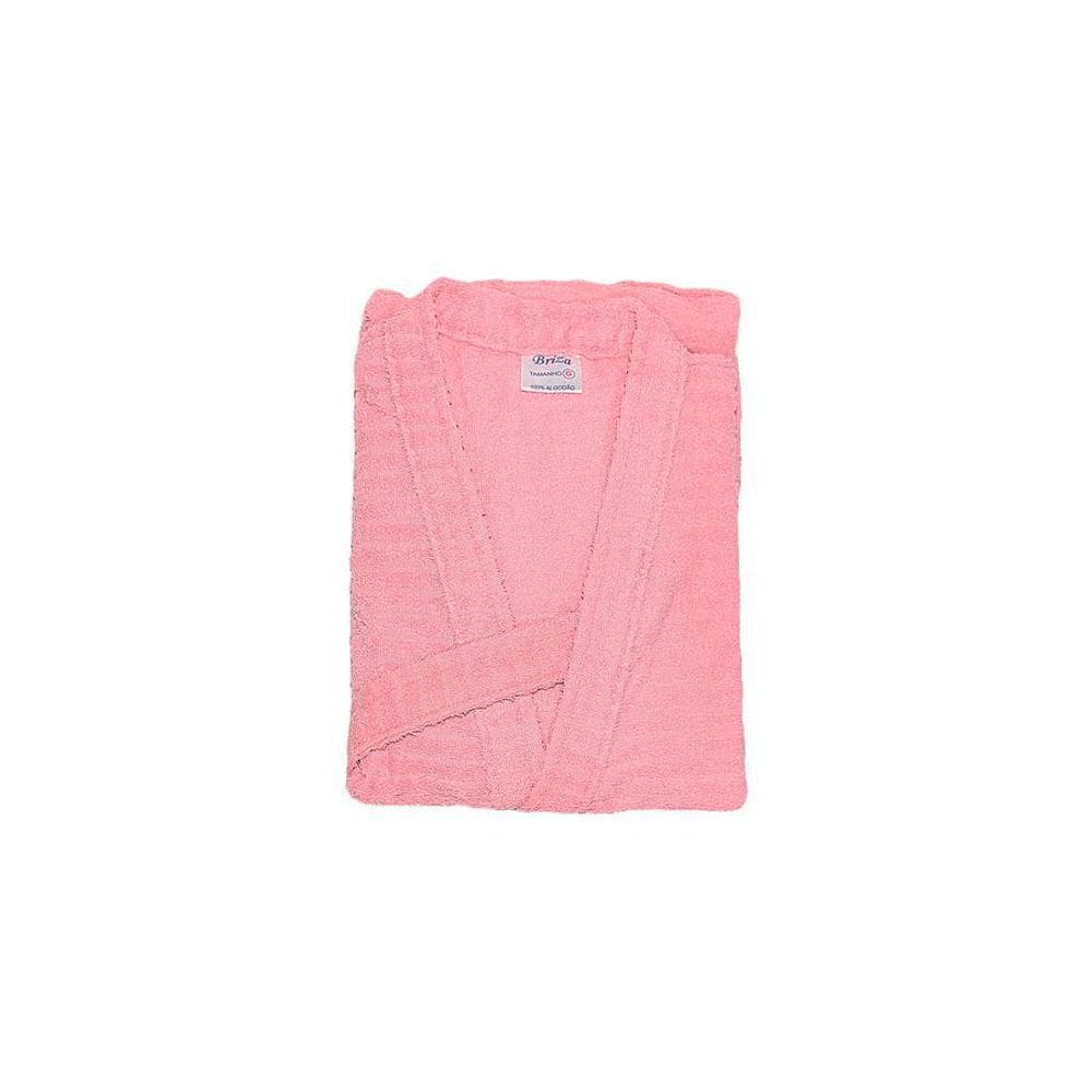 Roupão Atoalhado 100% Algodão Briza Rosa 4008 Tamanho M
